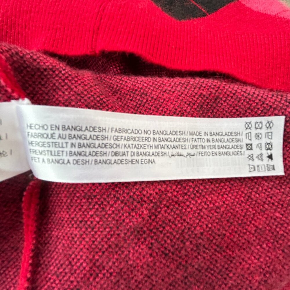 Sleeveless Red Argyle Knit Dress - Picture 11 of 12